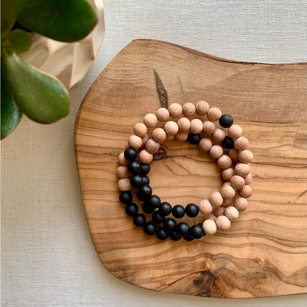 Matte Black Onyx | Boho Beaded Festival Jewelry | Natural Gem Stone Bracelet